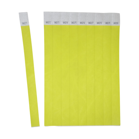 Braccialetti identificativi in Tyvek® Avery resistenti all'acqua - conf. 500 pz - giallo fluo - TYVYW-50